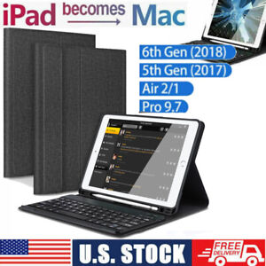 Bluetooth Keyboard With Smart Case Cover For iPad 6th Gen&5th Gen 2018 9.7