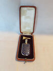 Antique Palias Royal Silver Guilloche Enamel perfume flask bottle, original case