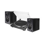 Audio-Technica AT-LP60X Turntable Black with Powered Studio Monitors Pair