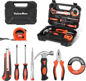 VALUEMAX Tool Set, Home Tool Kit with Plastic Storage Case 8 PCS Basic Tool Kit