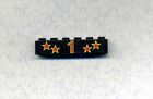 LEGO-- 3009PX44 -- 1 x 6 -- Black/Red -- No. 1 -- with Red Stars -Printed-
