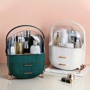 Large Capacity Cosmetic Storage Organizer Makeup Storage Box With Dustproof Lid