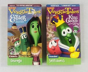 Veggietales VHS Lot Esther The Girl Who Became Queen + King George and The Ducky