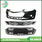 For 2016 2017 2018 Chevy Cruze Front Bumper Cover & Upper and Lower Grille Grill (For: 2018 Chevrolet Cruze)