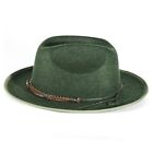 Open Road Hat Fedora Hat Pure Wool Felt Hat 7 1/4-7 3/8 Olive-leather Band