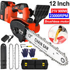 12 Inch Electric Chainsaw Handheld Cordless Chain Saw Wood Cutter Rechargeable
