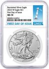 2023 W Burnished Silver Eagle NGC MS70 - First Day Of Issue Label