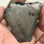 Natural Aletai Iron Meteorite Cut Slices Etched 140.0 Grams Sealed Glaze Display