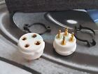 2x CMC Gold Ceramic 4Pin Tube Socket 300B 2A3 274A 811 300A 71A chassis adapter