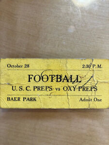 New Listing2 Occidental vs USC Freshman football tickets, 1909 and 1910