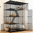 4 Tier Cat Cage Large with Hammock Outdoor Cat Enclosure Catio Metal Kennels