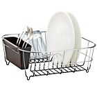 Kitchen Steel Over Sink Dish Drying Rack with Cutlery Holder Drainer Organizer
