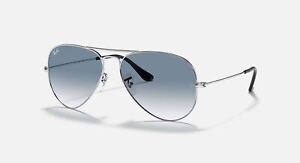 RayBan Aviator Silver/Light Blue Gradient 58 mm Sunglasses RB3025 003/3F 58
