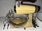 Vtg Sunbeam Mixmaster Harvest Gold 12 Speed-2 Mixing Bowls, Cord, Beaters Cover
