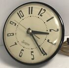 Vintage 6” SESSIONS Mid Century Black Round Electric Wall Clock WORKS