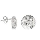 925 Sterling Silver Sand Dollar Post Stud Earrings Small 9mm