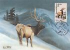 American Elk Fauna World Wildlife Canada USA Art Mint Utah Maxi Card FDC 1987