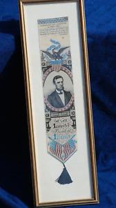 Stevensgraph Woven Silk Bookmark, Abraham Lincoln, Assassination Lament, Rare