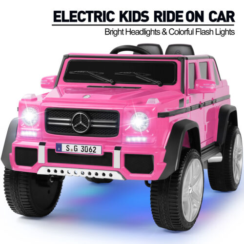 New Mercedes-Benz 12V Power Electric Kids Ride On Car with LED,Music,Remote Pink