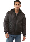 Guess Men's Black Bomber Jacket With Removable Hooded Inset Large
