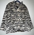 Terry Lewis Classic Luxuries Women Size 2X  Zebra Print Faux Fur Coat