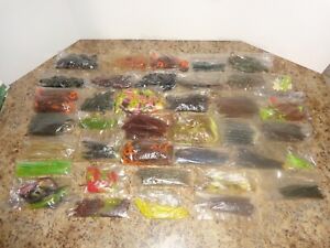 Huge Lot of 4 lbs 10 oz Fishing Bait Worms Grubs Crawfish Misc Unknown Brands