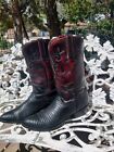 10D Lucchese Exotic Lizard Black Cherry Pre Classics Cowboy Western Boots Read