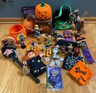 Vintage Halloween Pumpkin Witch Scarecrow Troll Doll Decorations Lot 28 1980s