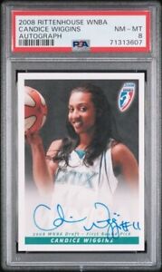 2008 Rittenhouse WNBA Autograph Rookie Candice Wiggins PSA 8 Stanford Cardinal