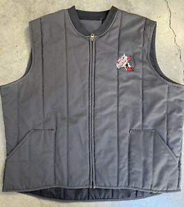 Vintage Black Coca Cola Workwear Issued Puffer Insulated Zip Up Vest Jacket VGC