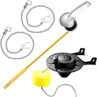 New Listing4 Pcs Toilet Handle Kit Front Toilet Tank Flush Lever with Toilet Flapper and 2