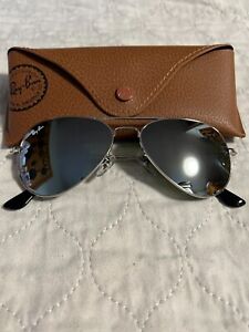 Ray-Ban Aviator Sunglasses RB3025 58-14mm Silver Frame Silver Mirror Lens