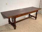 8 Foot French Antique Farm Table/Desk/Library Table in Solid Oak