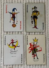 4 Vintage Playing Cards ~ Las Vegas/Hit Me/Credit Union/Lebanon Lanes ~ Jokers