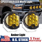 2/4Pcs 4/5/7in LED Work Light Pods Spot Flood Combo Offroad SUV Driving Fog Lamp (For: More than one vehicle)