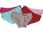 5 Women Bikini Panties Brief Floral Lace Cotton Underwear Size M L XL F337