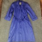 London Fog Coat Sz 6 Petite Blue Trench Rain Polyester Belted Jacket