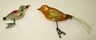 Vintage Bird Ornament Blown Glass Clip-on Christmas Lot 2 Springs