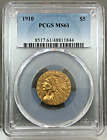 1910 U.S. $5 Indian Head Gold Coin Half Eagle PCGS MS61