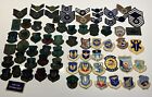 Original Lot of 71 U.S. Military Air Force Patches Color & Subdued & Ranks USAF