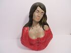 Sexy Holland Mold Vintage 1970s Gypsy Pirate Woman Bust Ceramic Statue 11”