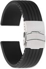 20MM, 22MM, 24mm Ullchro Silicone Watch Strap Rubber Watch Band Stripe Pattern