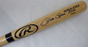 PETE ROSE AUTOGRAPHED BLONDE RAWLINGS BAT REDS 