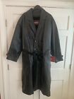 NWT PHASE 2 Long Leather Trench Coat Matrix Jacket Zip Liner Mens XL NEW