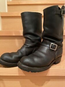 Wesco Boots Mens Boss Black Leather Engineer Boots Motorcycle Biker Size 8.5E