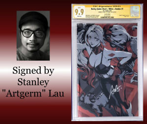 Harley Quinn Black+White+Red #1 CGC 9.9 Mint! Foil Variant Signed by Stanley Lau