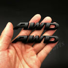 2pcs Metal Black AWD Car Trunk Rear Side Emblem Badge Decal Sticker V6 4X4 4WD