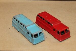 TWO NICE MIDGETOY BLUE & RED SCENIC CRUISER DIECAST BUSES