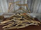 Vintage Hotel Department Store Fashion Advertising Wood Clother Hanger Lot of 14