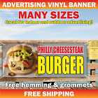 PHILLY CHEESE STEAK Burger Advertising Banner Vinyl Mesh Sign Meat CHEESESTEAK